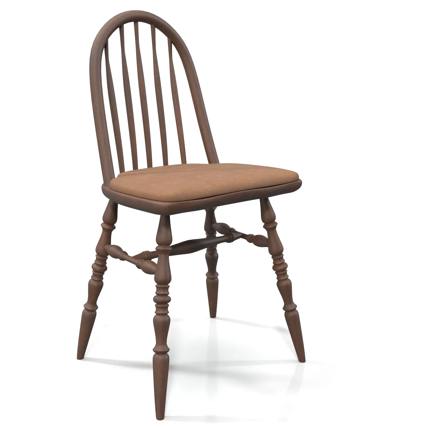 Oak Windsor Chair Solid Wood Dining Chair PBR 3D Model_01
